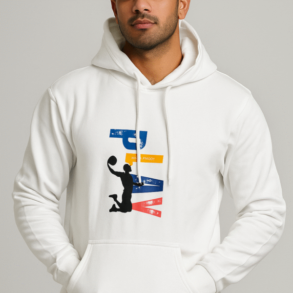 Men Regular Fit Hoodie with Kangaroo Pocket