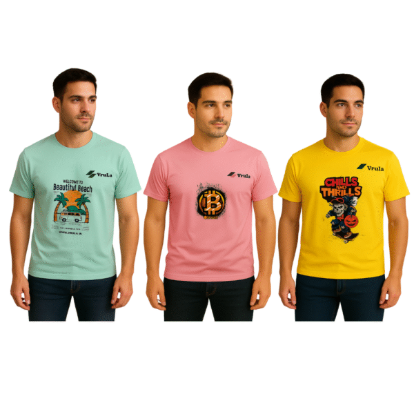 Round Neck T-Shirts Man  Pack of 3  Combo