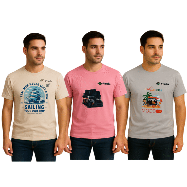 Round Neck T-Shirts   Man Combo Pack of -3