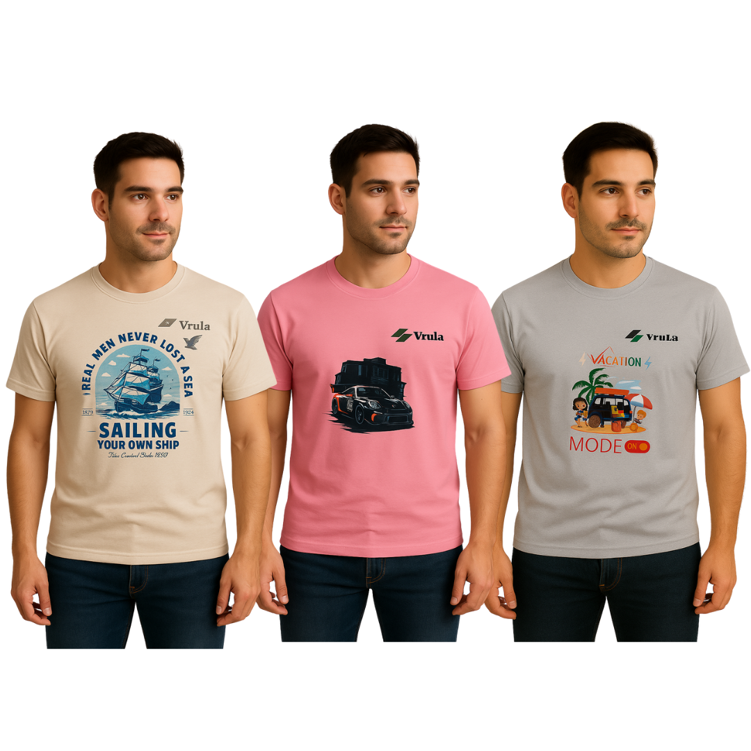 Round Neck T-Shirts   Man Combo Pack of -3
